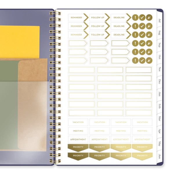 slide 4 of 9, Cambridge® WorkStyle® Classic Academic 2025-2026 Weekly Monthly Planner, Future Dusk, Small, 5 1/2"" x 8 /12"", 1 ct