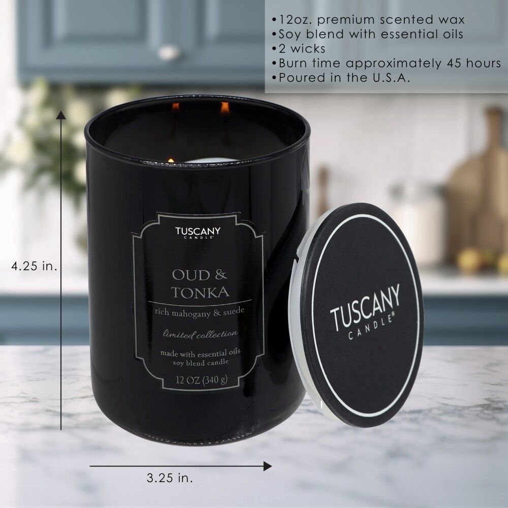 slide 2 of 4, Tuscany Color Splash Collection Scented Jar Candle - Oud & Tonka, 12 oz