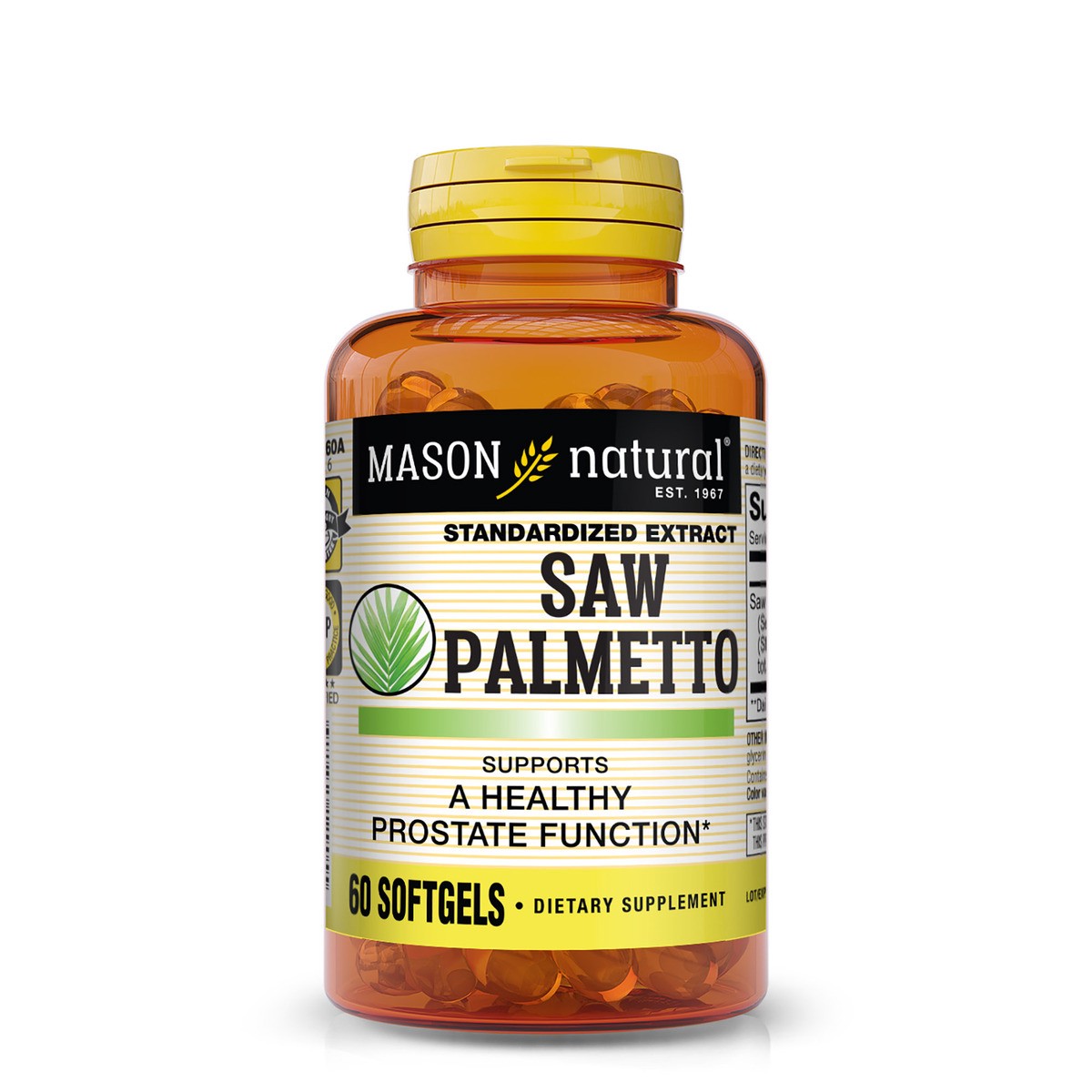 slide 1 of 10, Mason Natural Saw Palmetto 160 mg, 60 ct