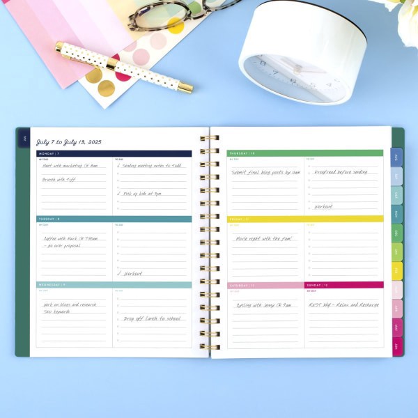 slide 5 of 10, Emily Ley Simplified by Emily Ley for AT-A-GLANCE® Academic 2025-2026 Weekly Monthly Planner, Green, Medium, 7"" x 8 3/4"", 1 ct