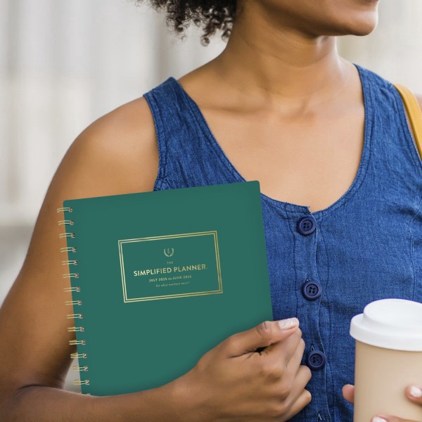 slide 8 of 10, Emily Ley Simplified by Emily Ley for AT-A-GLANCE® Academic 2025-2026 Weekly Monthly Planner, Green, Medium, 7"" x 8 3/4"", 1 ct