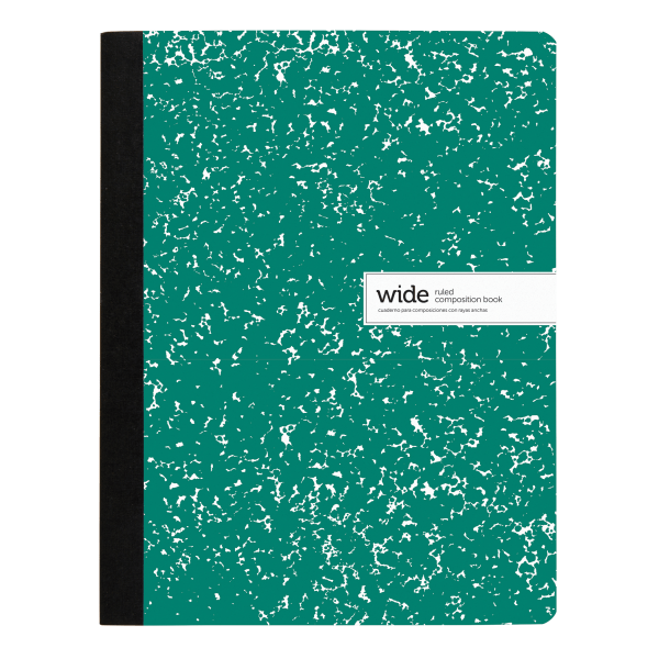slide 1 of 1, Office Depot Brand Composition Notebook, 9-3/4'' X 7-1/2'', Wide Ruled, 200 Pages (100 Sheets), Green, 100 ct