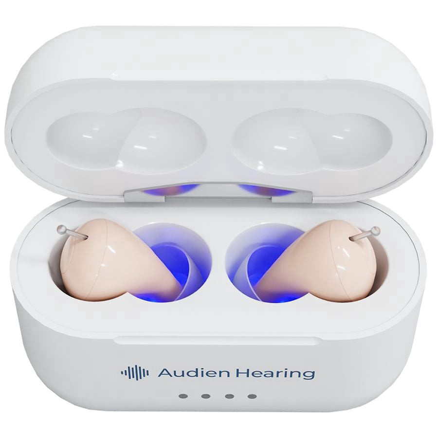 slide 2 of 4, Audien Hearing Atom Pro 2 Rechargeable Smaller Size OTC Hearing Aids 1 Pair, 1 ct