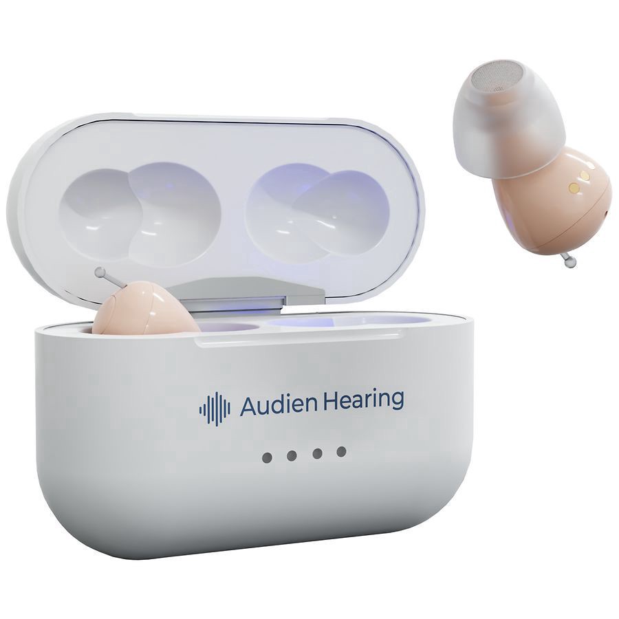 slide 1 of 4, Audien Hearing Atom Pro 2 Rechargeable Smaller Size OTC Hearing Aids 1 Pair, 1 ct