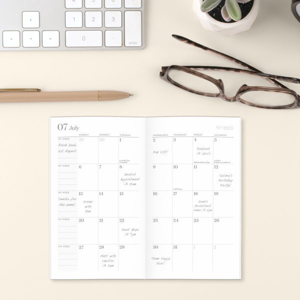 slide 5 of 7, Cambridge® WorkStyle® Academic 2025-2027 Two Year Monthly Planner, Future Dusk, Pocket, 3 1/2"" x 6 1/4"", 1 ct