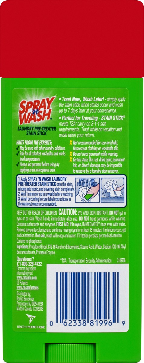 slide 5 of 9, Spray 'n Wash Pre-Treat Laundry Stain Stick, 3oz Stick, 3 oz