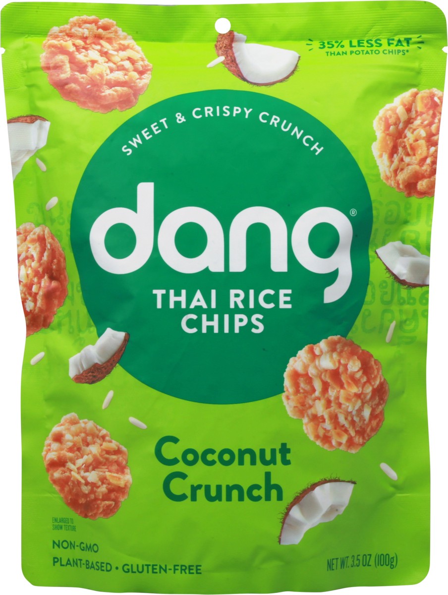 slide 1 of 13, Dang That's Good Coconut Crunch Sticky Rice Chips, 3.5 oz