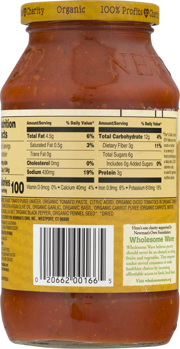 slide 4 of 11, Newman's Own Organic Olive Oil, Basil & Garlic Pasta Sauce 23.5 oz, 23.5 oz