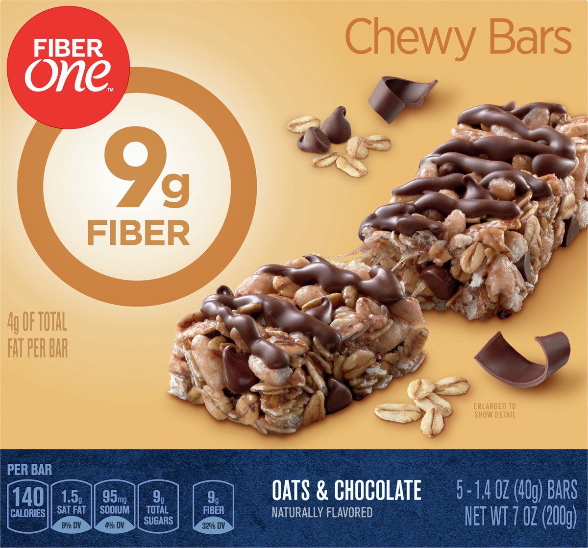 slide 3 of 9, Fiber One Chewy Bars, Oats & Chocolate, Fiber Snacks, 5 ct, 5 ct