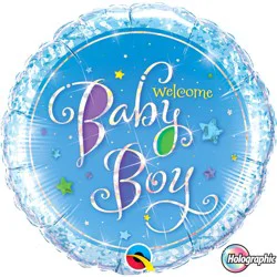 Welcome Baby Boy Stars 18" Foil Balloon