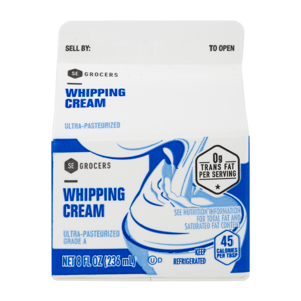 slide 1 of 1, SE Grocers Whipping Cream, 8 oz