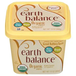 Earth Balance Plant Butter Organic Whipped Plant Based Oil Spread, 13-oz. Tub