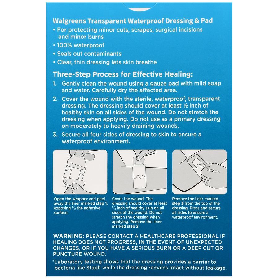 slide 4 of 5, Walgreens Transparent Waterproof Dressing & Pad, 5 ct