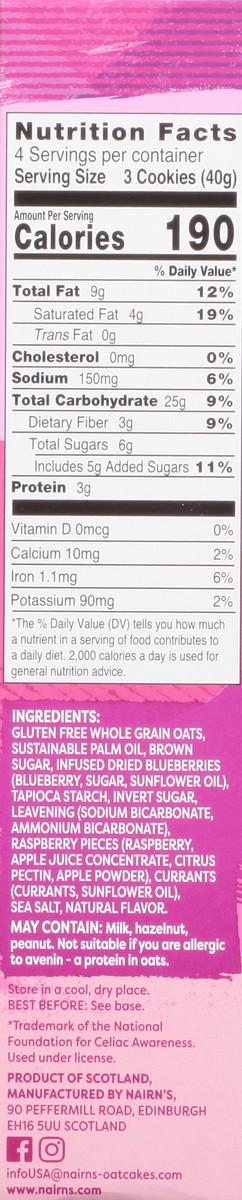 slide 3 of 9, Nairn's Biscuits Blbrry Rsbrry - 5.64 oz, 5.64 oz