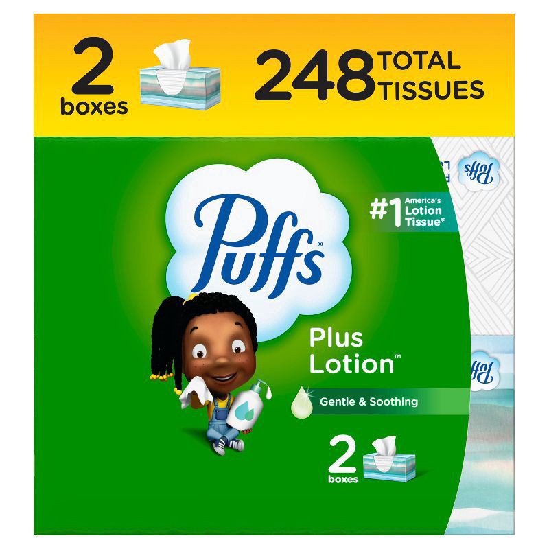 slide 1 of 16, Puffs Plus Family, 2 ct