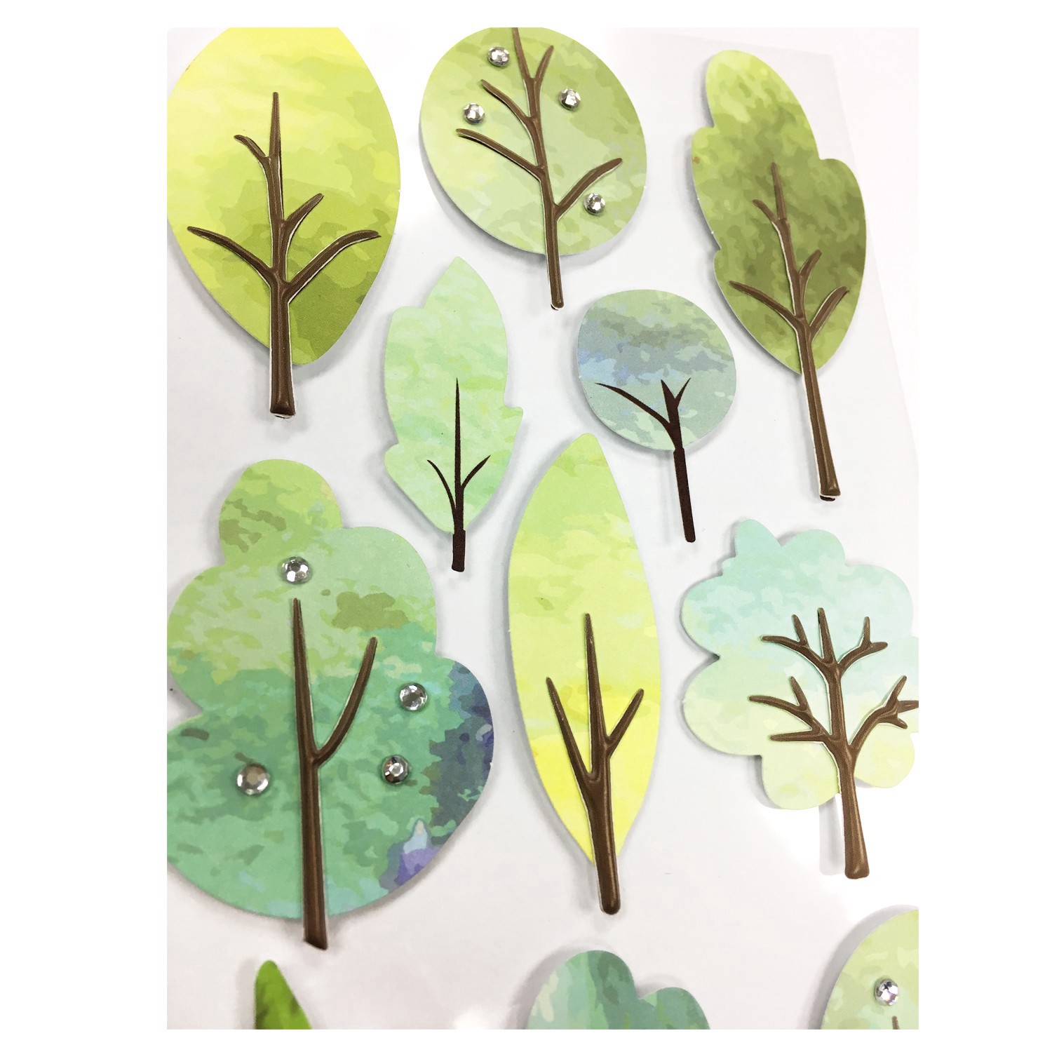 slide 3 of 3, Watercolor Tree Stickers By Recollections, 4 in x 7 in