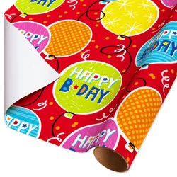 American Greetings Happy Birthday Balloons Wrapping Paper, 20 sq ft