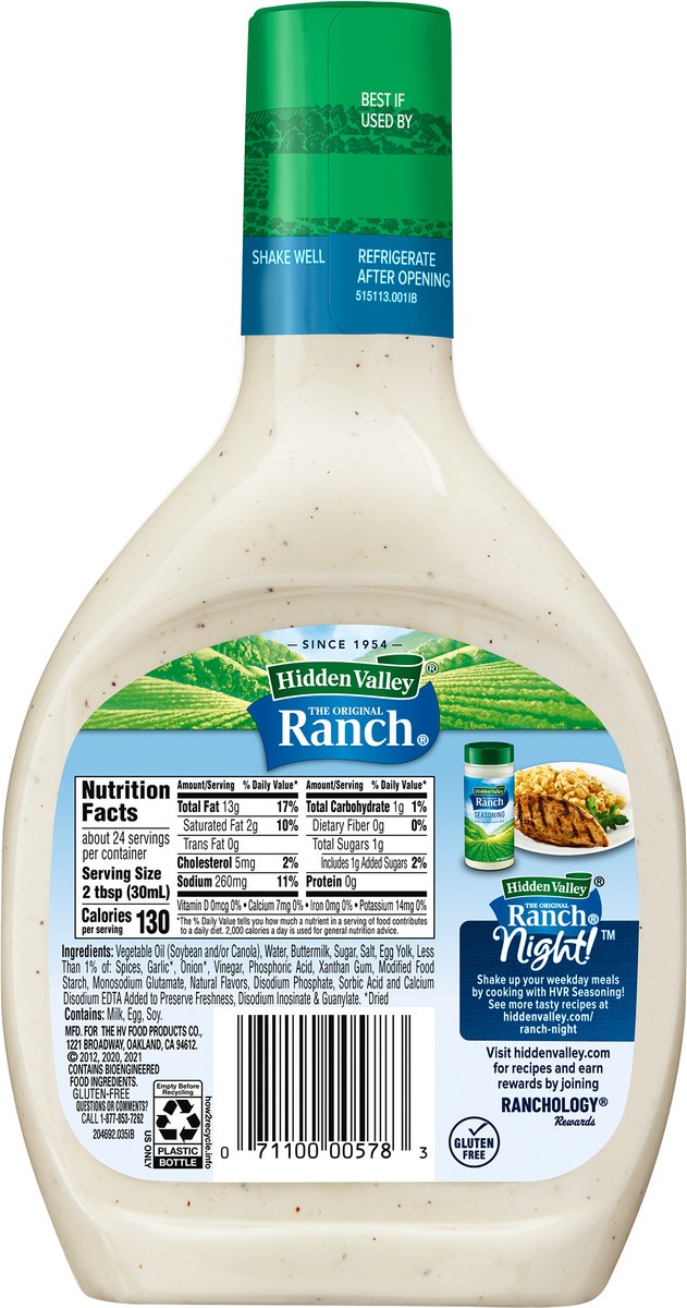 slide 2 of 7, Hidden Valley Original Ranch Salad Dressing & Topping, 24 fl oz