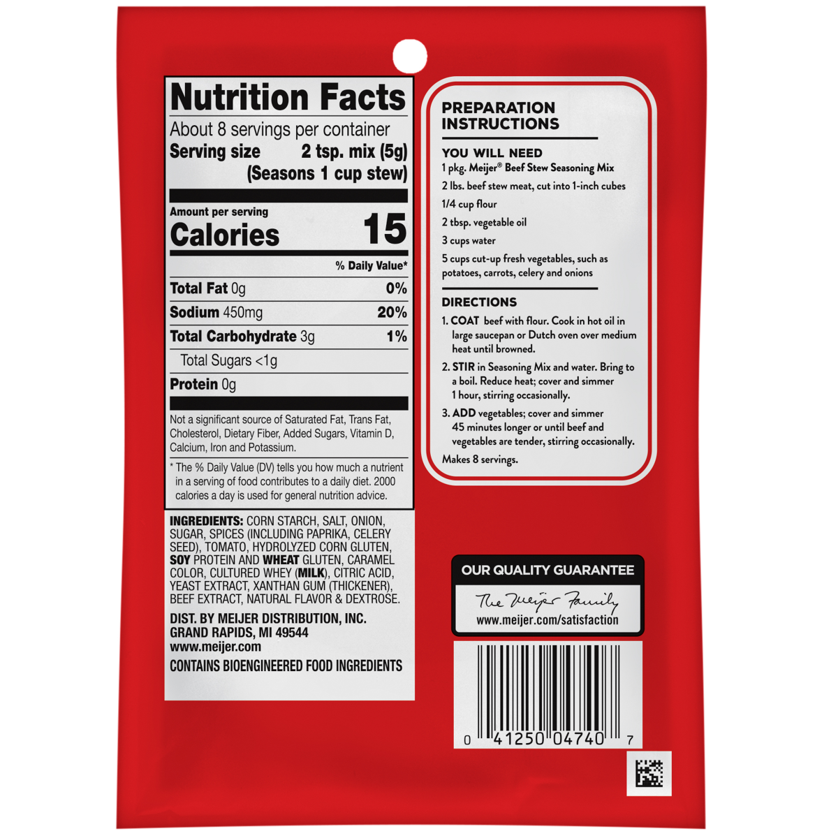 slide 3 of 5, Meijer Beef Stew Seasoning Mix, 1.5 oz