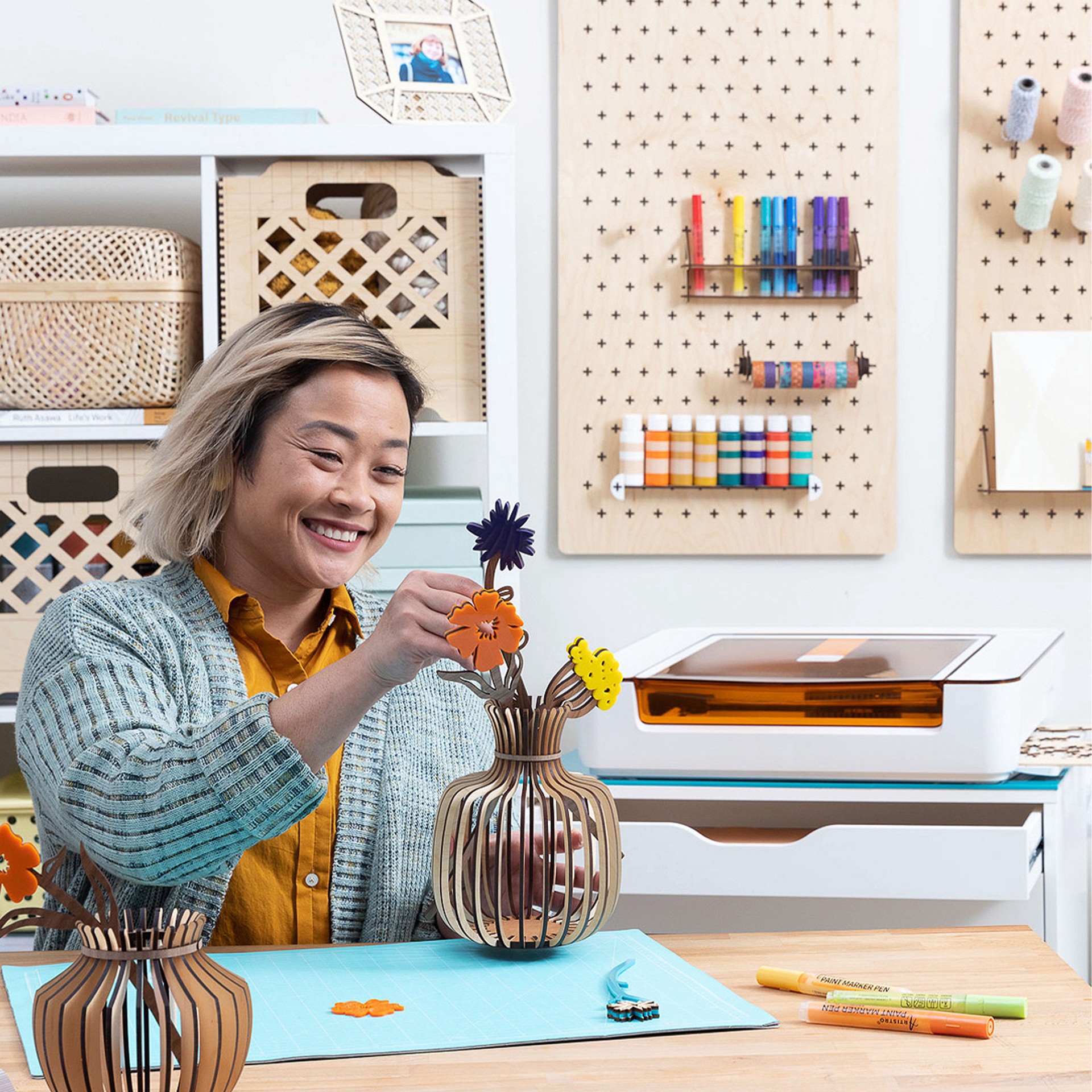 slide 2 of 4, Glowforge Proofgrade Light Plywood, 12" X 12", 12 in x 12 in