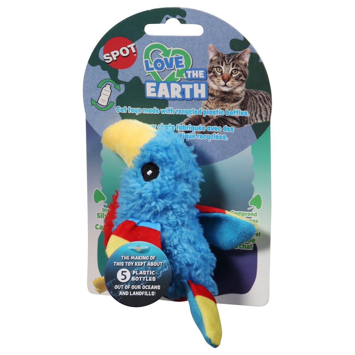 slide 12 of 12, SPOT Love The Earth Parrot Cat Toys 1 ea, 1 ct