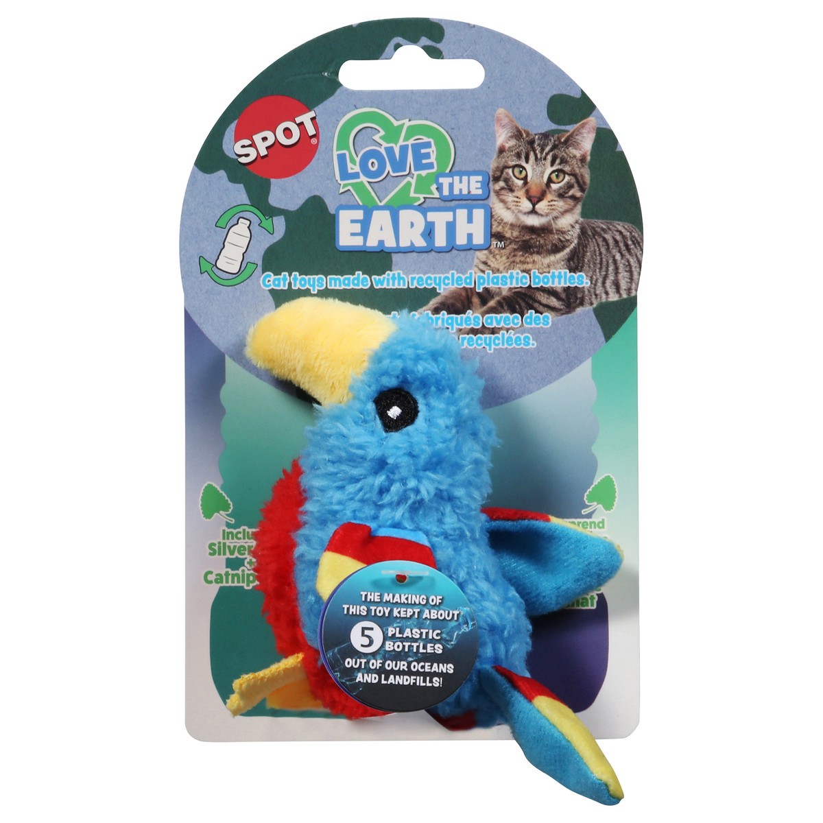 slide 1 of 12, SPOT Love The Earth Parrot Cat Toys 1 ea, 1 ct