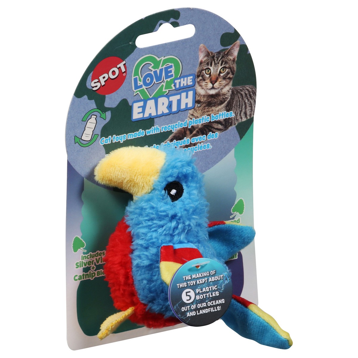 slide 3 of 12, SPOT Love The Earth Parrot Cat Toys 1 ea, 1 ct