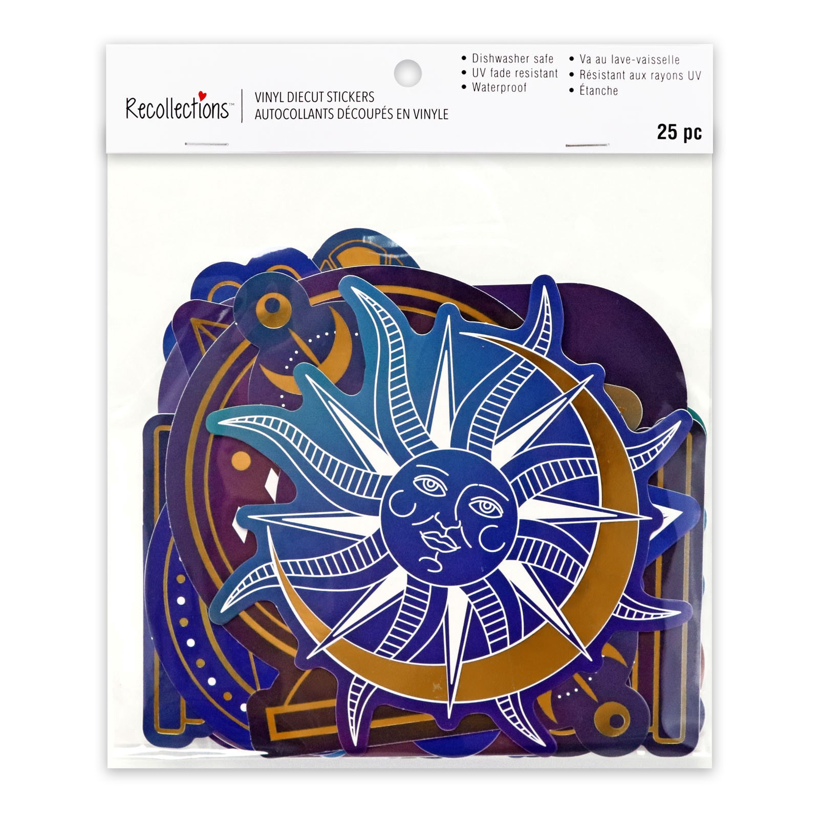 slide 3 of 8, Celestial Vinyl Die Cut Stickers By Recollections, 13.97 ct; 17.78 cm