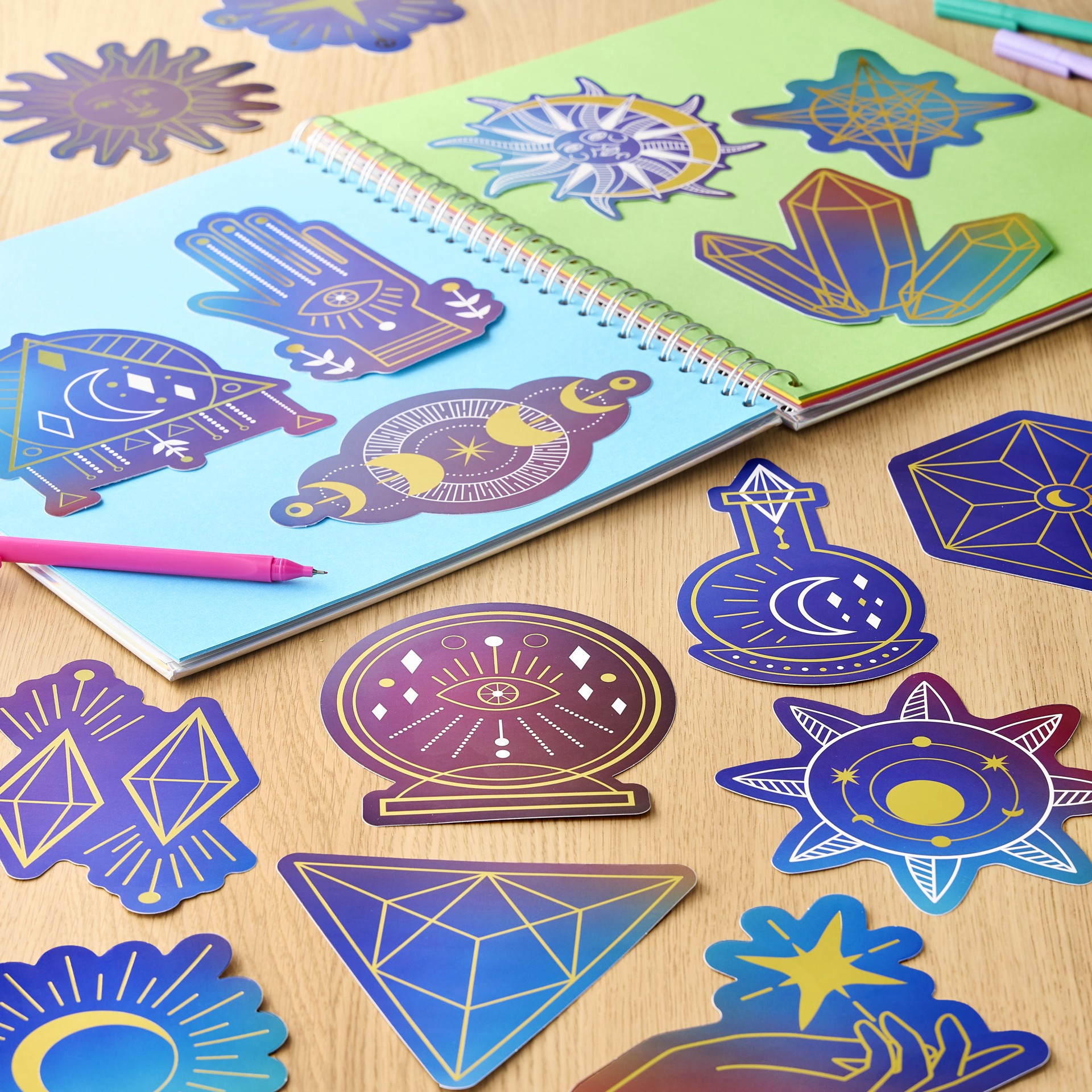 slide 5 of 8, Celestial Vinyl Die Cut Stickers By Recollections, 13.97 ct; 17.78 cm