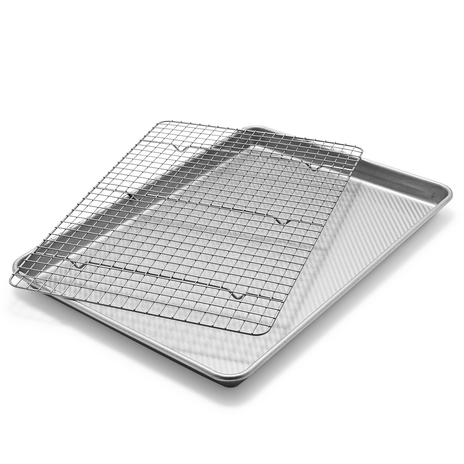 slide 1 of 1, USA Pan Sur La Table Platinum Professional Half Sheet Pan & Nonstick Cooling Rack Set, 1 ct