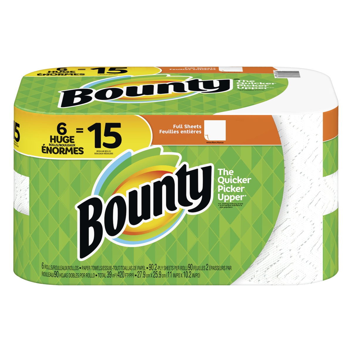 slide 1 of 4, Bounty White Doubles Plus Paper Towels, 6 ct