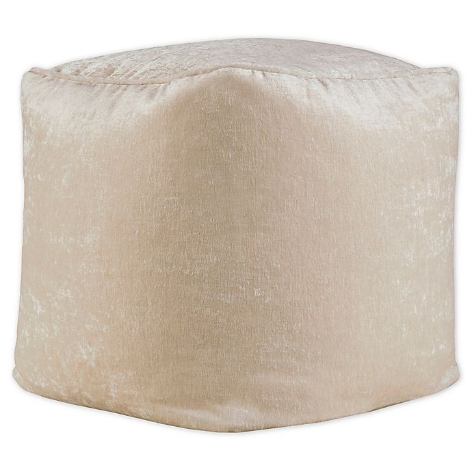 slide 1 of 6, Intelligent Design Aria Chenille Square Pouf - Ivory, 1 ct