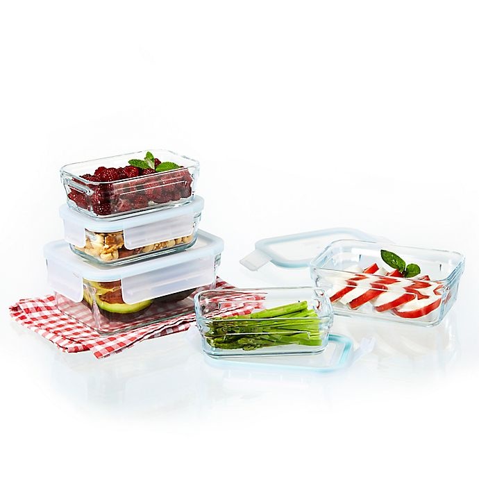 slide 1 of 2, Glasslock Food Storage Set - Aqua, 10 ct