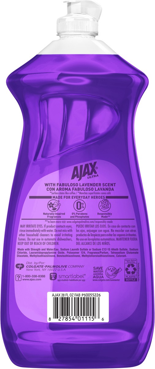 slide 2 of 12, Ajax Ultra Liquid Dish Soap with Fabuloso Lavender Scent - 28 Fluid Ounce, 28 fl oz