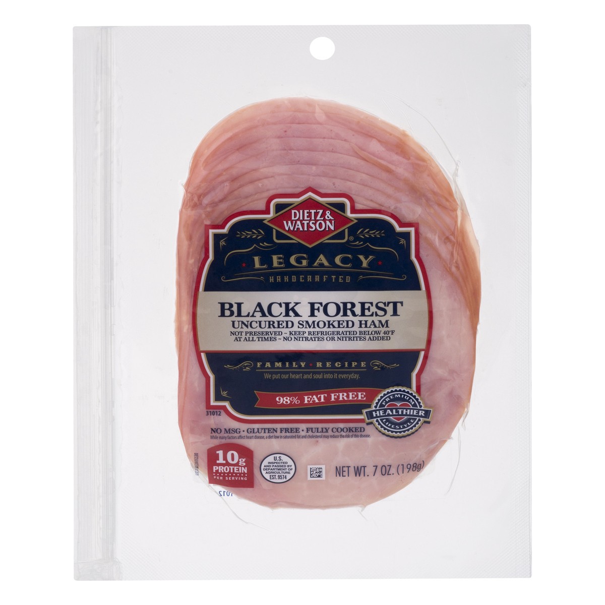 slide 1 of 10, Dietz & Watson Black Forest Smoked Ham, 7 oz., 7 oz