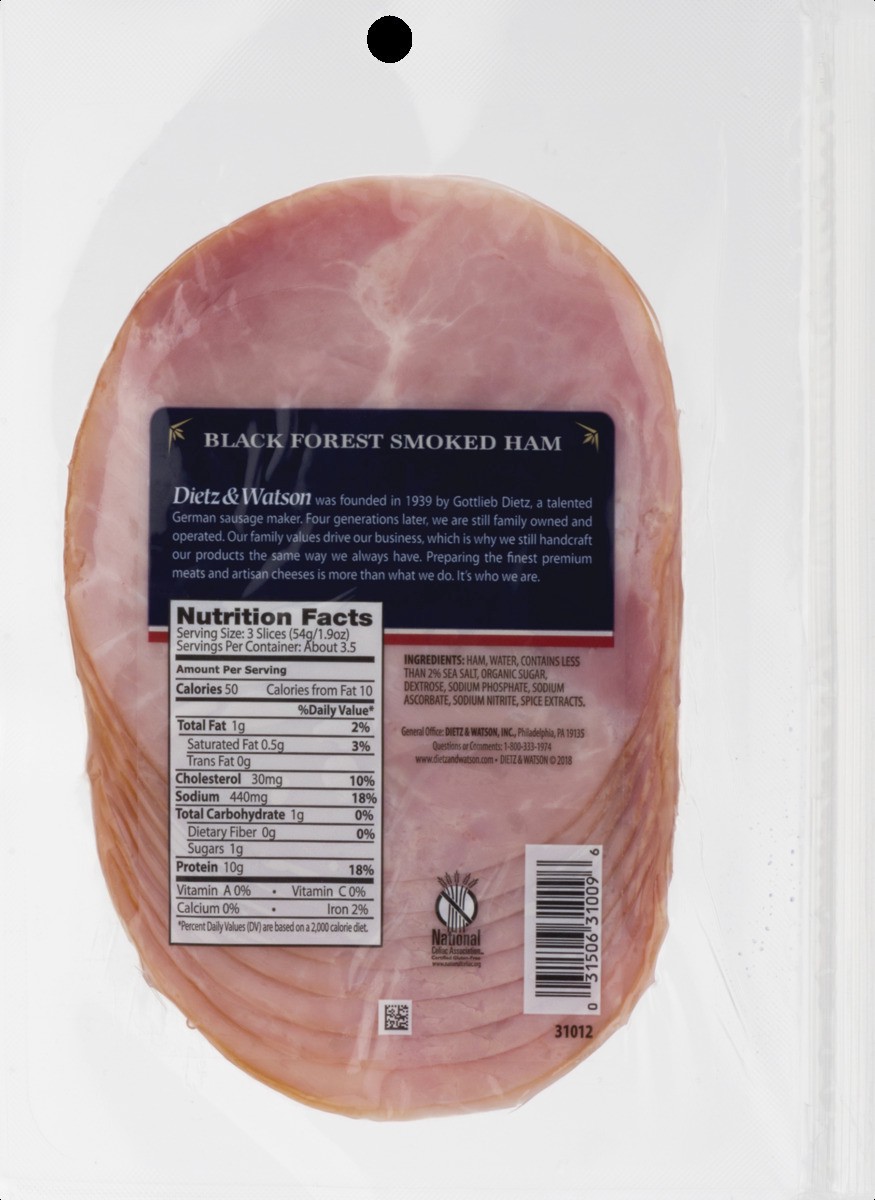 slide 9 of 10, Dietz & Watson Black Forest Smoked Ham, 7 oz