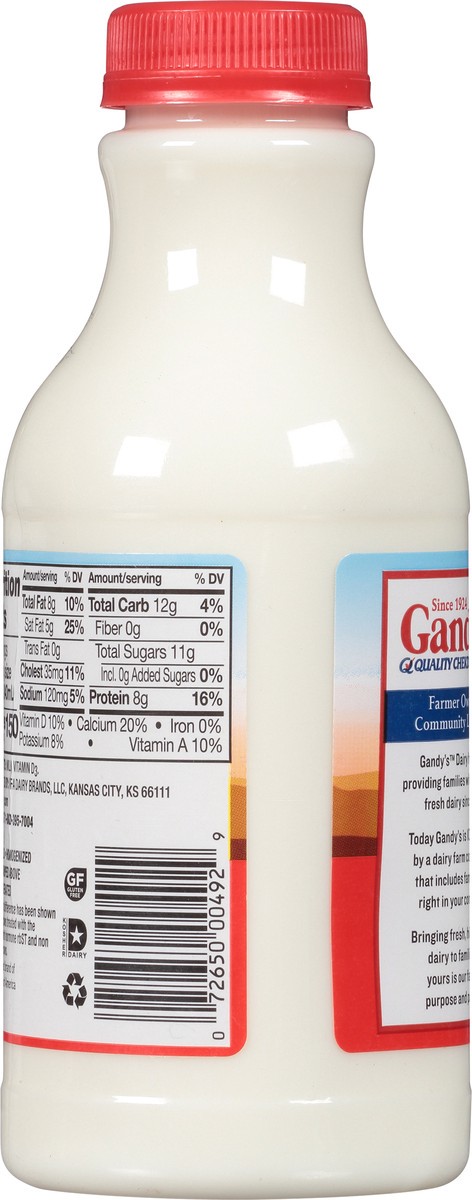 slide 6 of 14, Gandy's Whole Milk 1 Pint, 1 pint