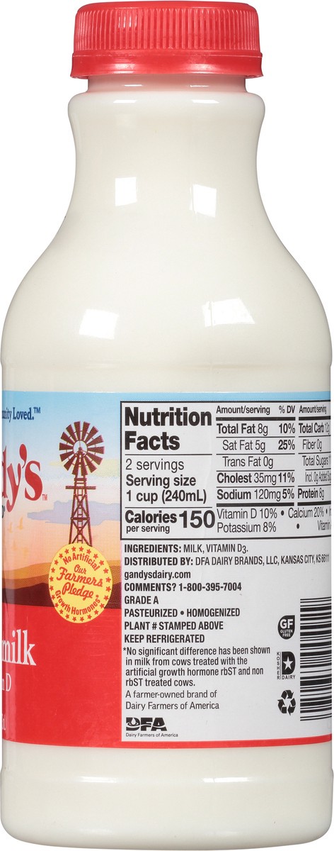 slide 13 of 14, Gandy's Whole Milk 1 Pint, 1 pint