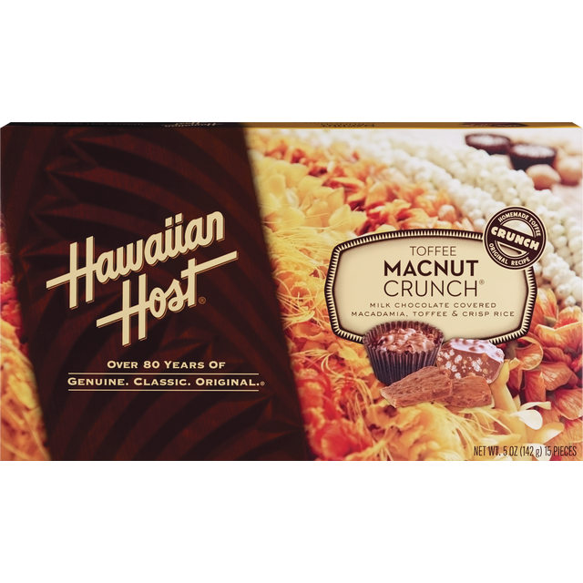 slide 1 of 1, Hawaiian Host Toffee Macadamia Nut Crunch, 5 oz