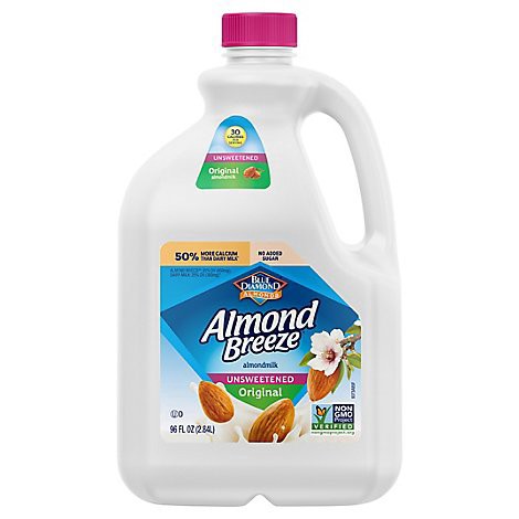 slide 1 of 1, Almond Breeze Unsweetened Original Almond Milk - 96 Oz, 96 oz