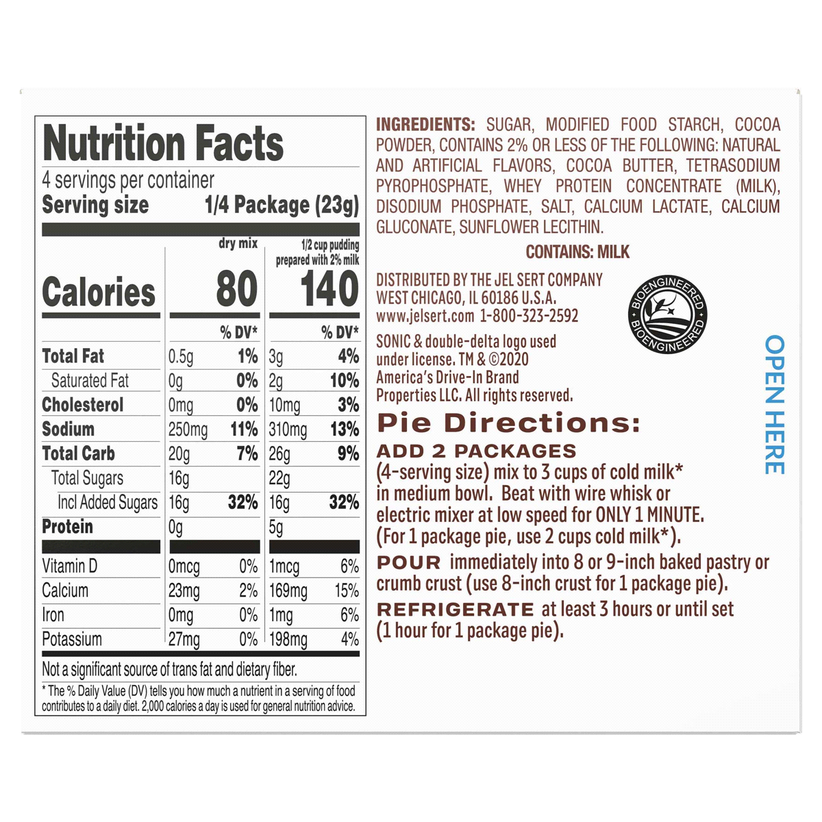 slide 3 of 5, Sonic Chocolate Shake Pudding, 3.18 oz