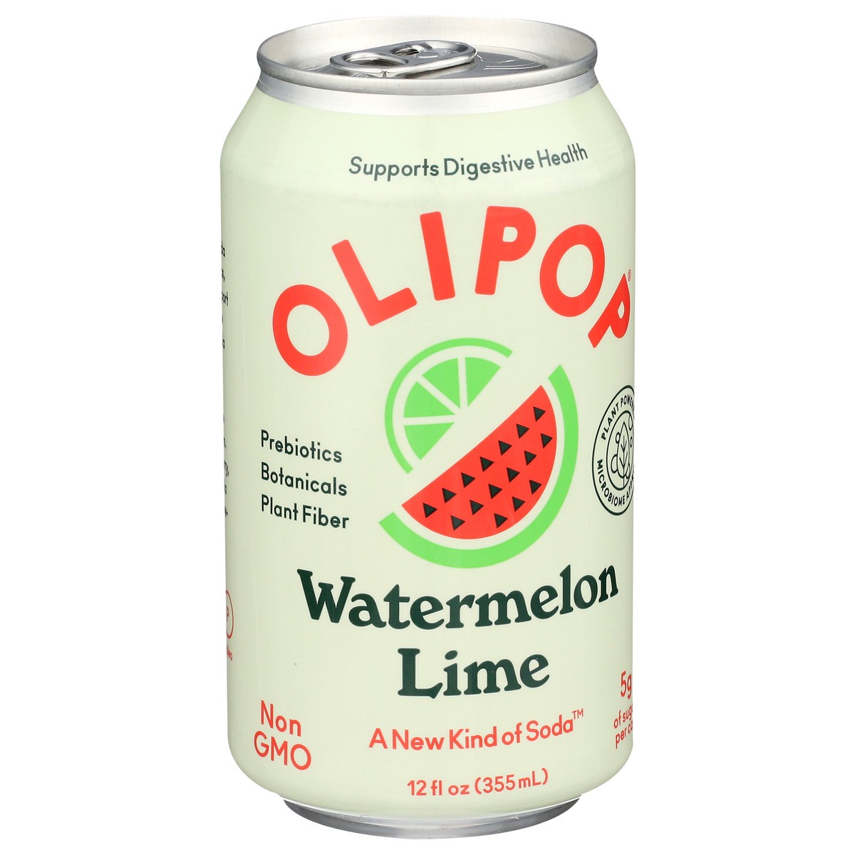 slide 9 of 14, OLIPOP Watermelon Lime Prebiotic Soda -12 fl oz, 12 fl oz