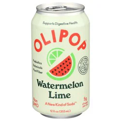 OLIPOP Watermelon Lime Prebiotic Soda -12 fl oz