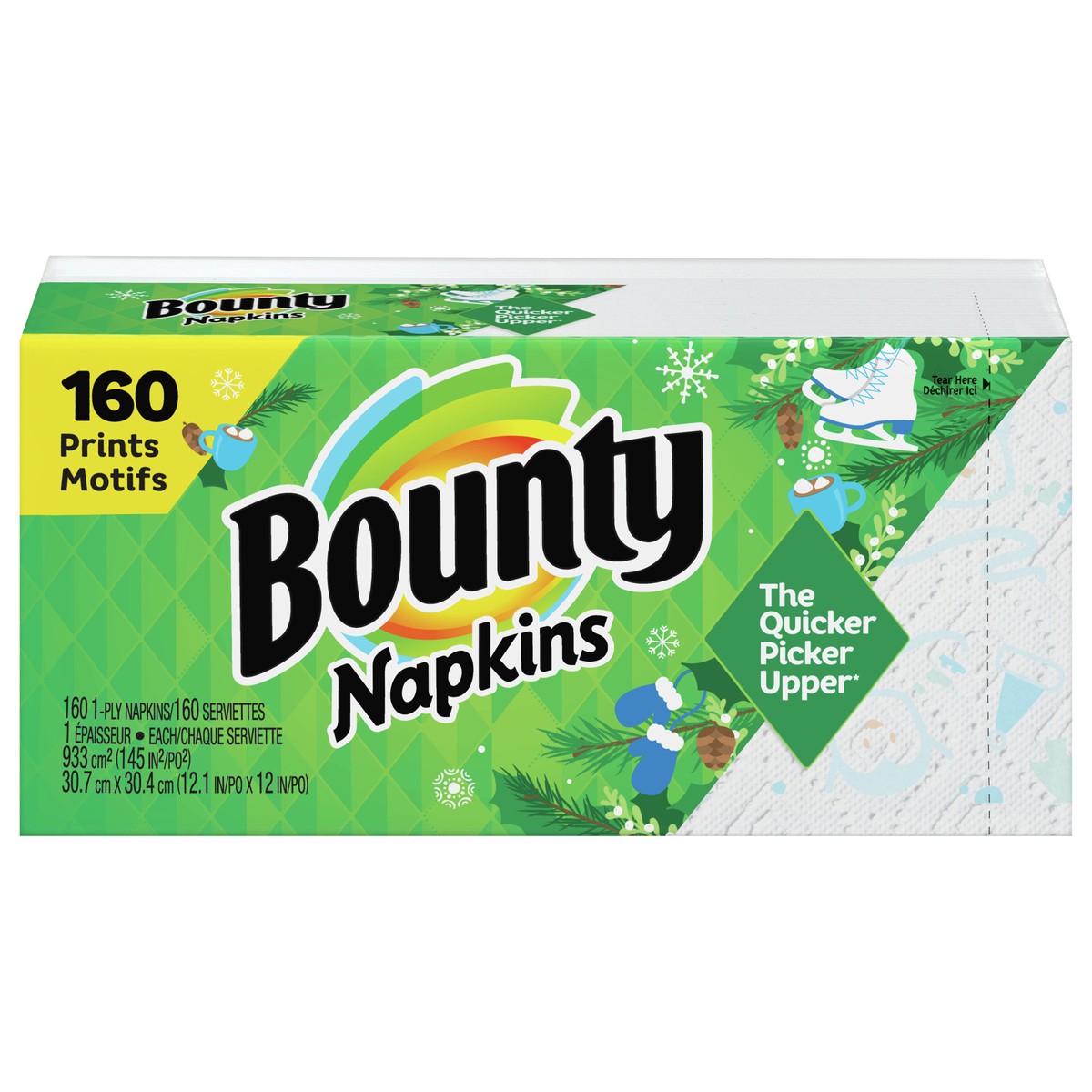 slide 1 of 7, Bounty Quilted Napkins Print, 160 ct