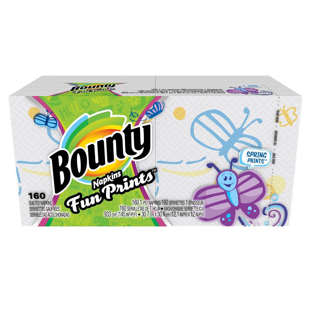 slide 5 of 7, Bounty Quilted Napkins Print, 160 ct