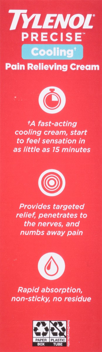 slide 9 of 10, Tylenol Precise Cooling Pain Relieving Cream, Maximum Strength 4% Lidocaine and 1% Menthol - 4oz, 4 oz