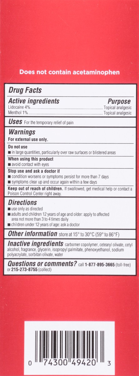 slide 6 of 10, Tylenol Precise Cooling Pain Relieving Cream, Maximum Strength 4% Lidocaine and 1% Menthol - 4oz, 4 oz