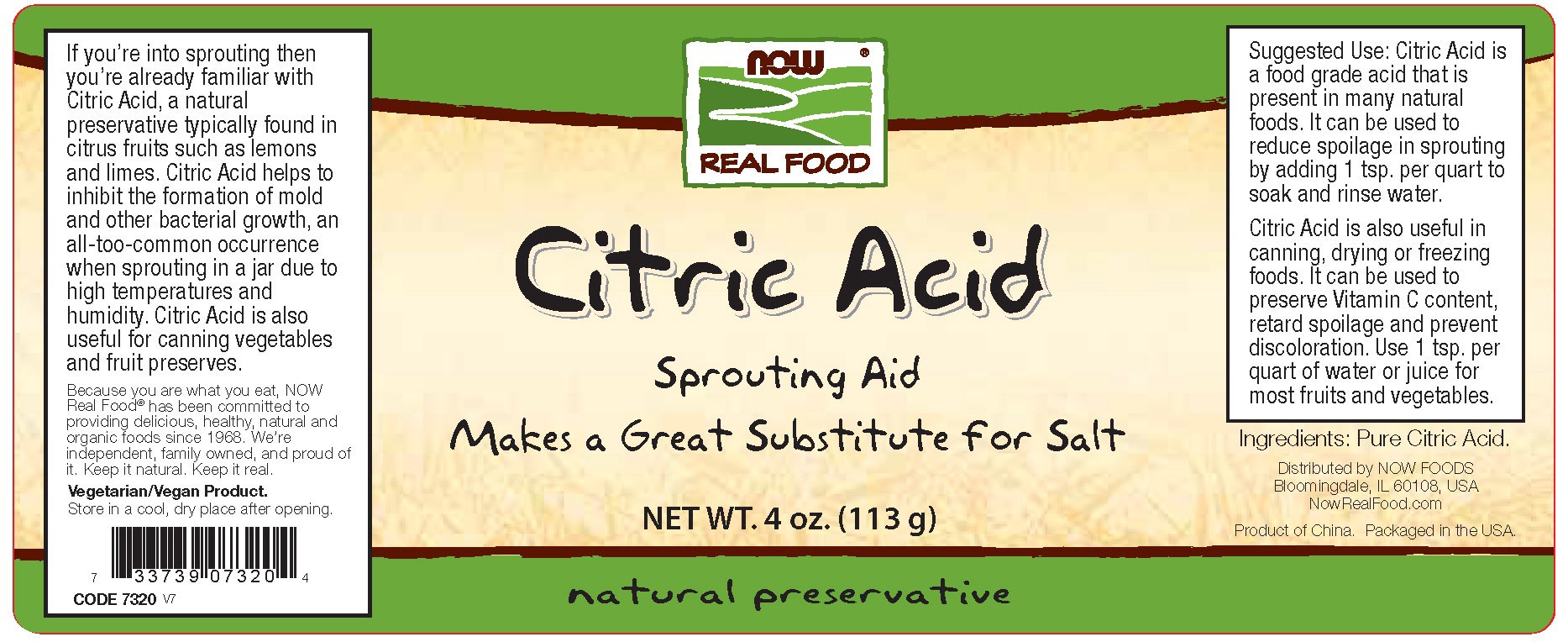 slide 2 of 2, NOW Foods Citric Acid, 4 oz