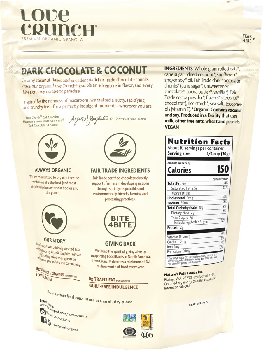 slide 2 of 3, Nature's Path Organic Love Crunch Organic Dark Chocolate & Coconut Granola 11.5oz Pouch, 11.5 oz