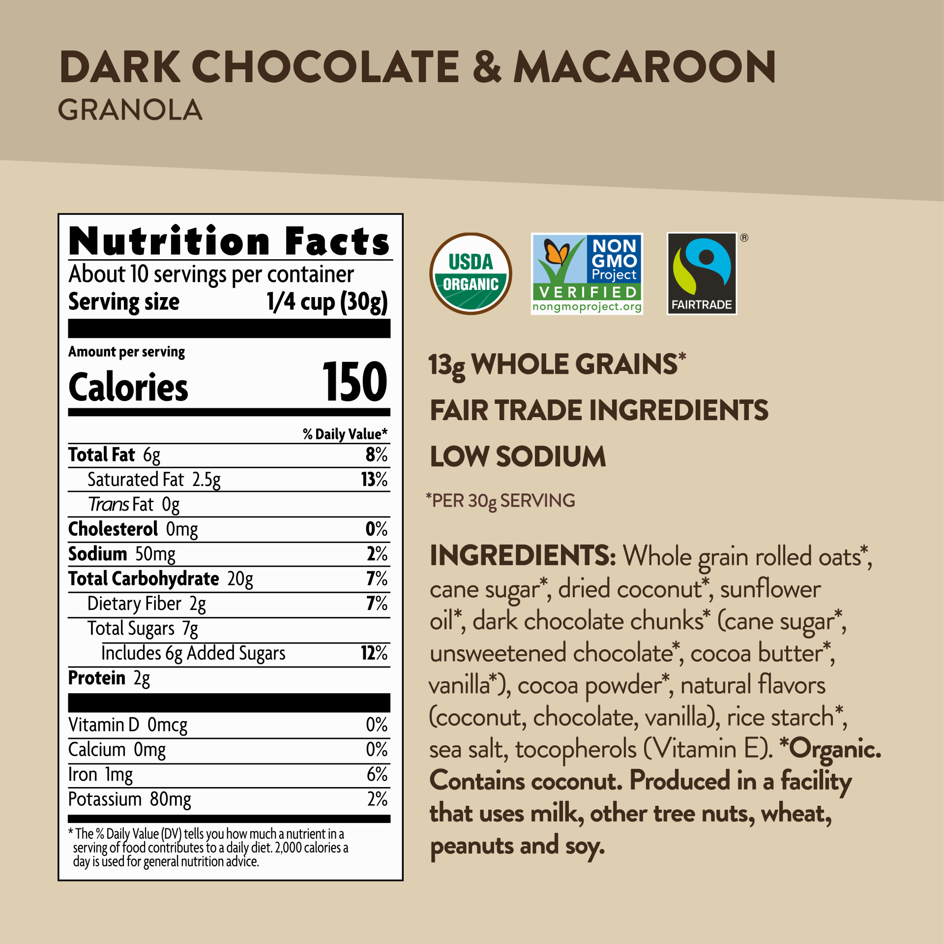 slide 6 of 6, Love Crunch Organic Dark Chocolate & Macaroon Granola, 11.5 oz